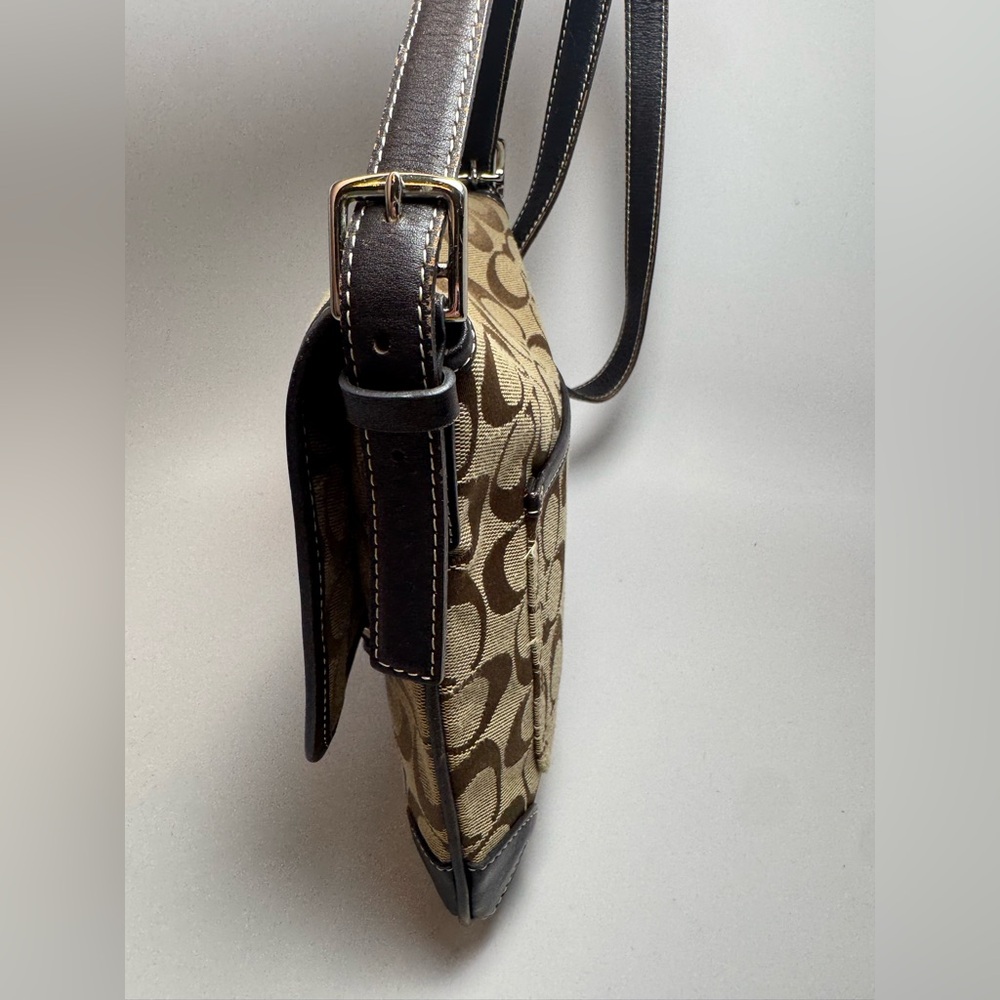 Coach Signature Smoke Canvas Crossbody Bag #6079 Y2K - Picture 5 of 10